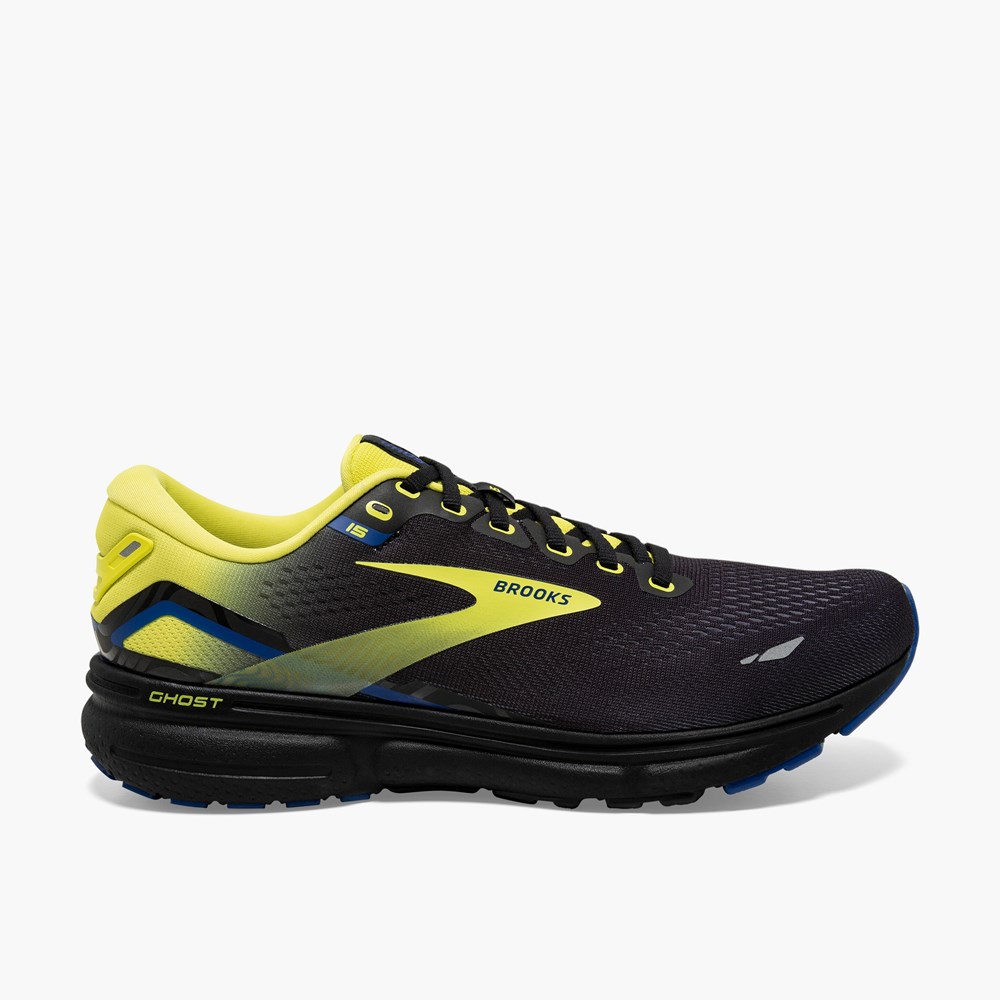 Chaussures Running Route Brooks Ghost 15 Bleu Noir Homme | VFJ-4808177